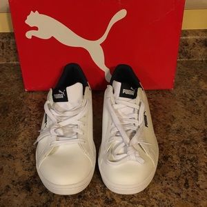 NIB Men’s Puma Smash Perf. White /Blue Sz 8.5